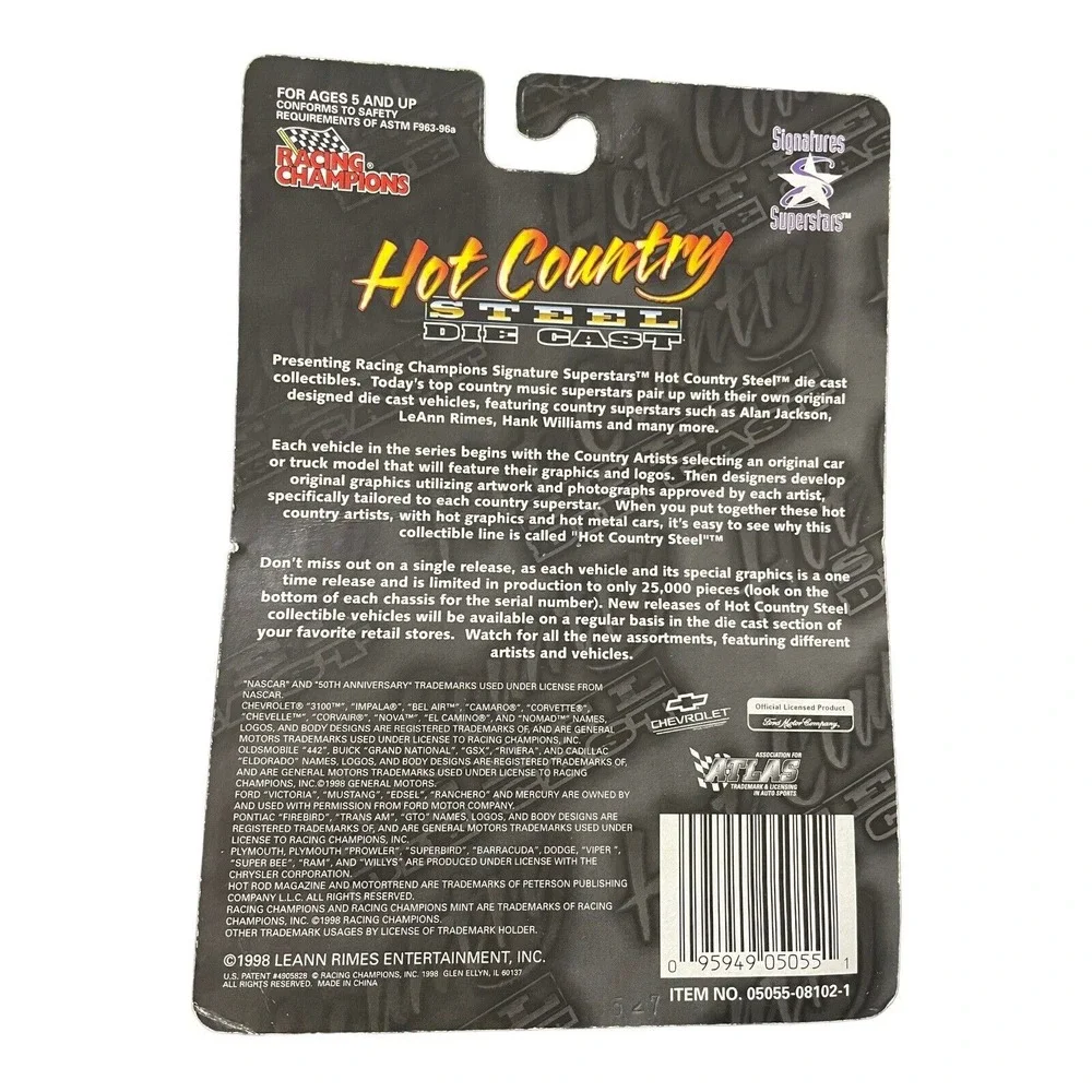 1998 Hot Country LeAnn Rimes Dodge Viper Nascar Country Racing Champions